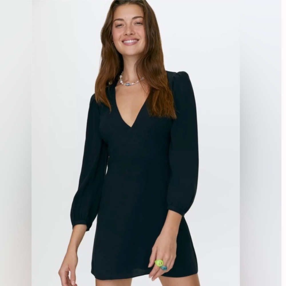 NWT Aritzia Sunday Best Mini Black Dress Long Sleeve Grayson Sz 14